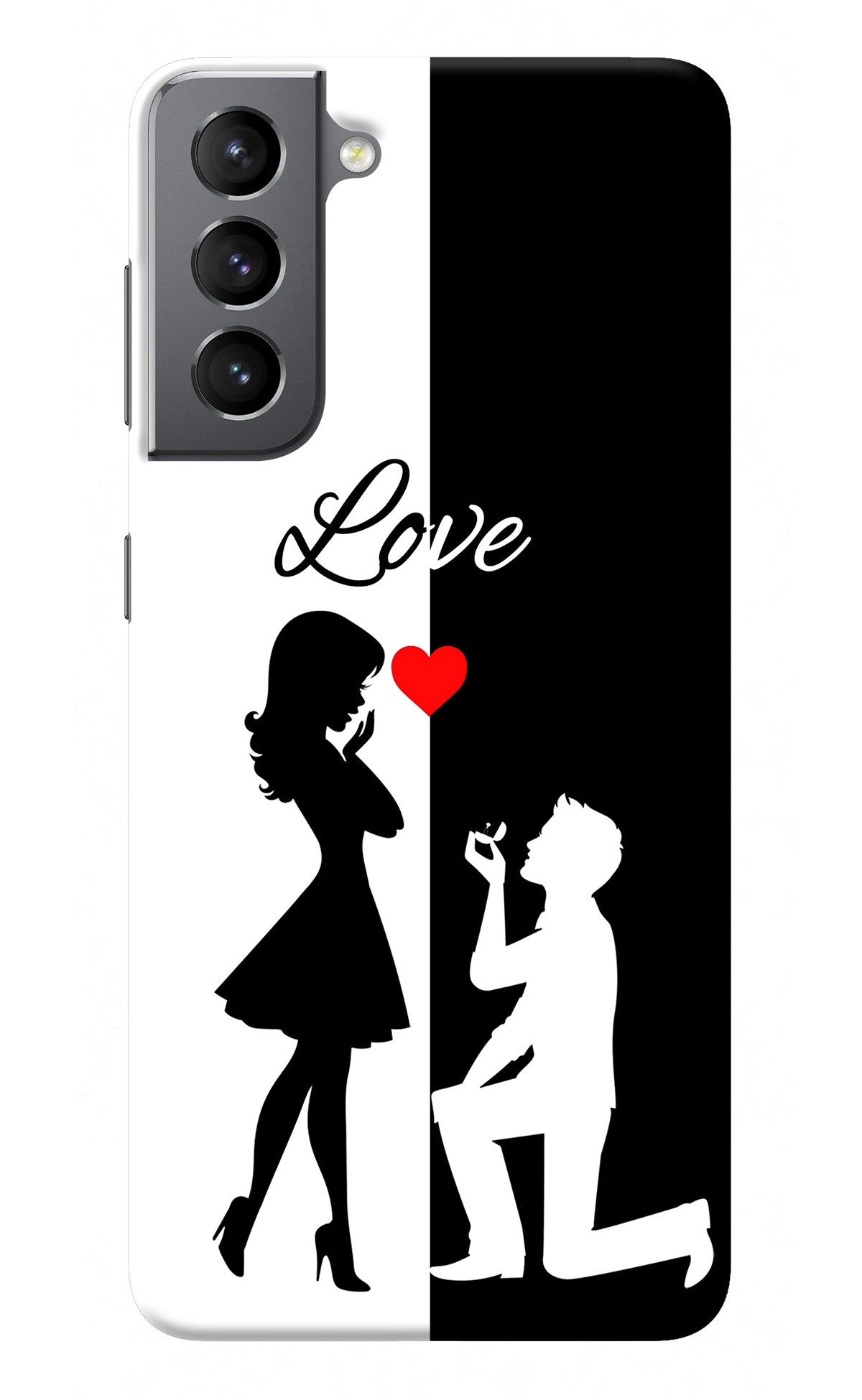 Love Propose Black And White Samsung S21 Back Cover