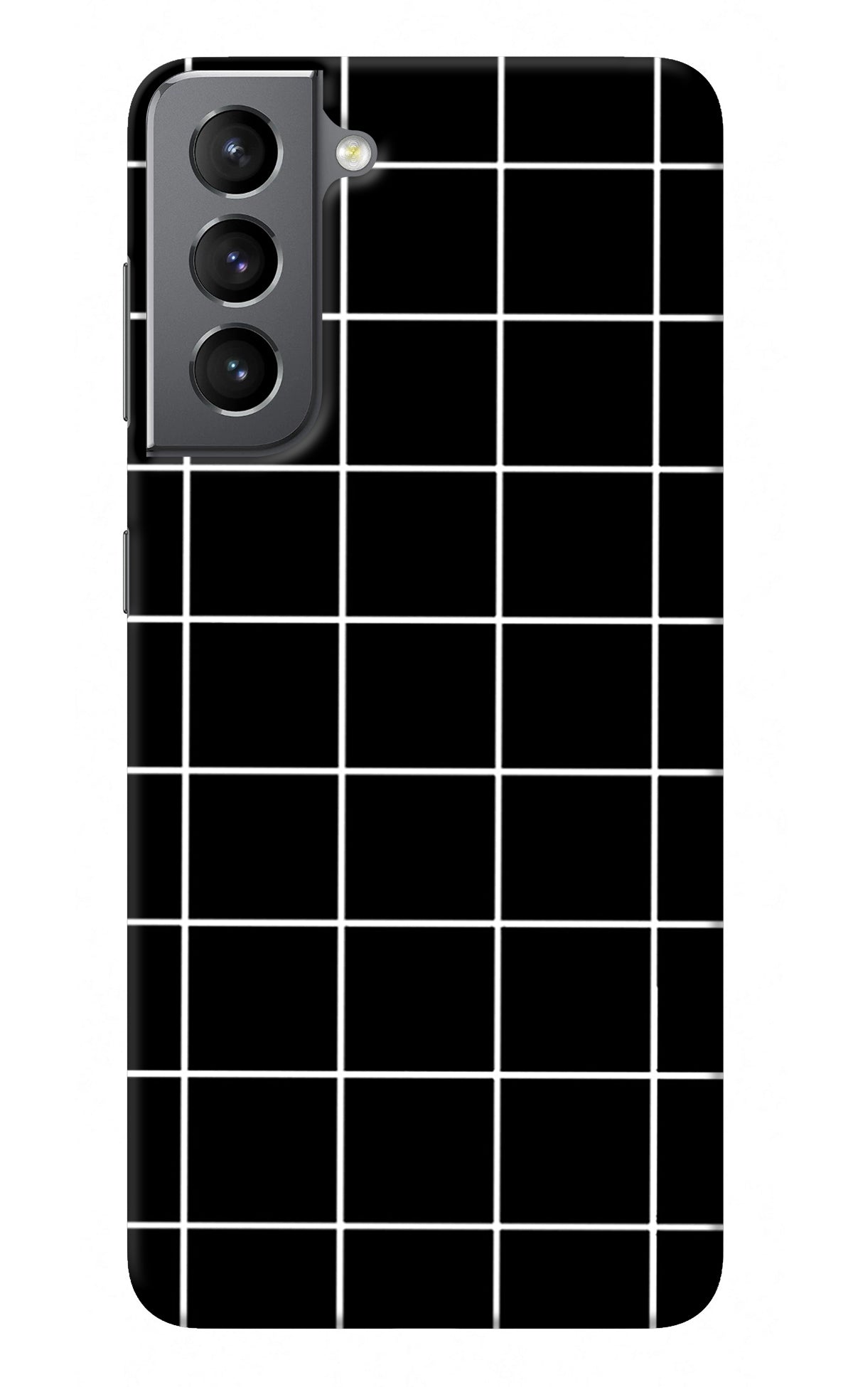 White Grid Samsung S21 Plus Back Cover