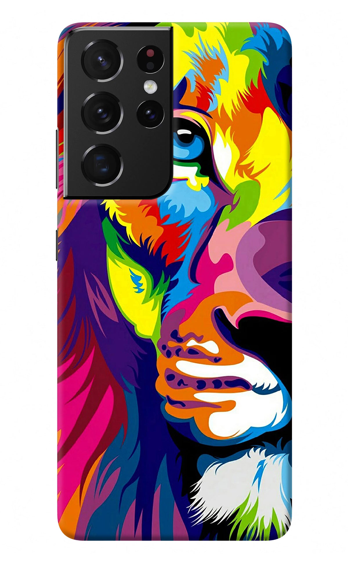 Lion Half Face Samsung S21 Ultra Back Cover