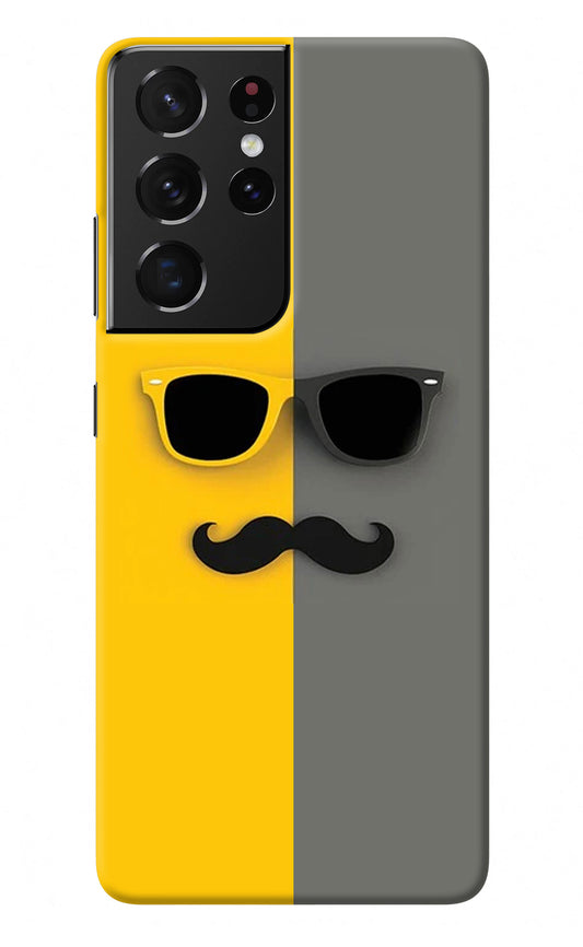 Sunglasses with Mustache Samsung S21 Ultra Back Cover