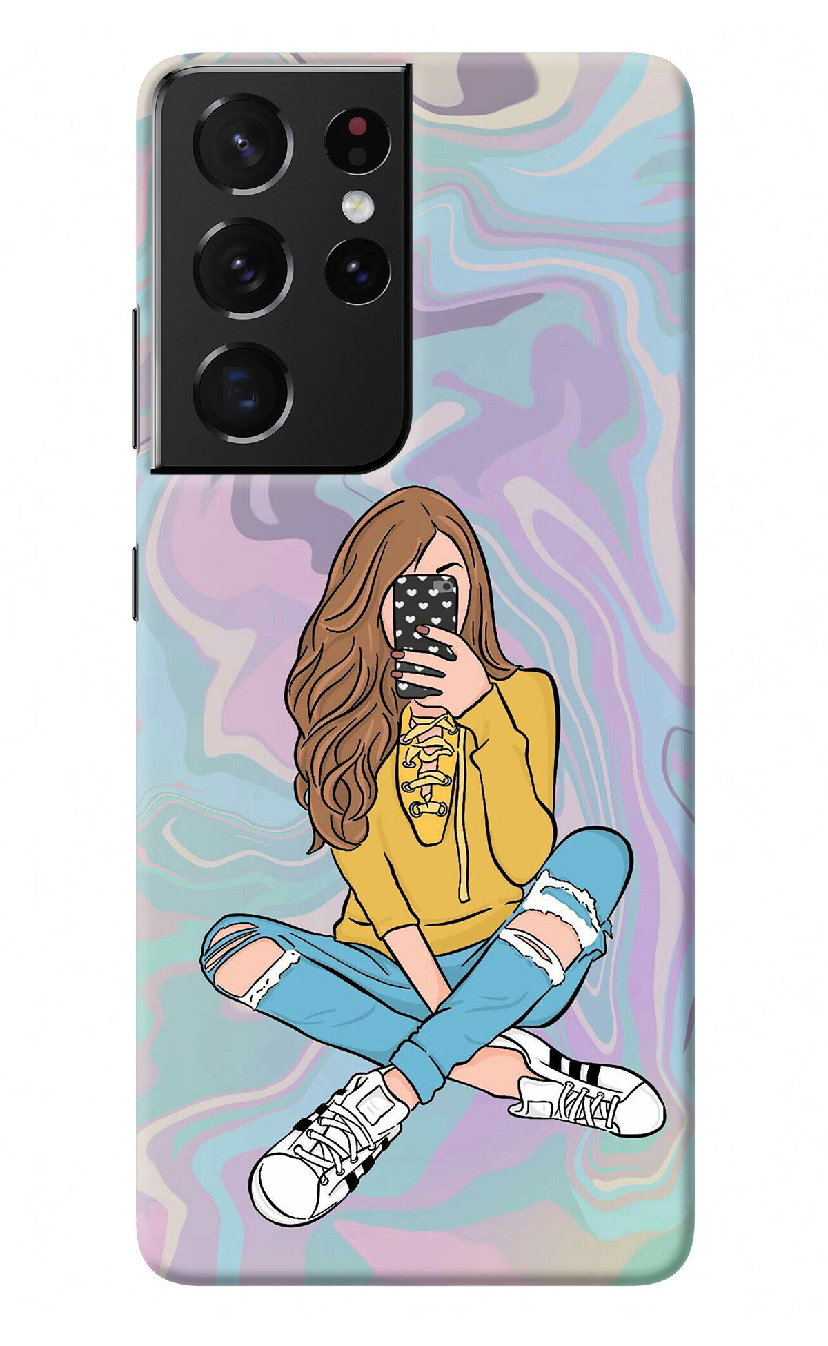 Selfie Girl Samsung S21 Ultra Back Cover