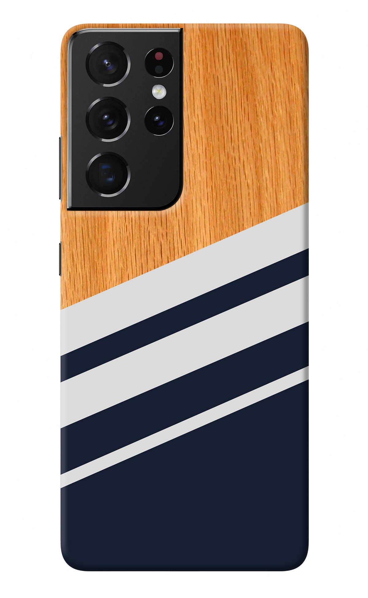 Blue and white wooden Samsung S21 Ultra Back Cover