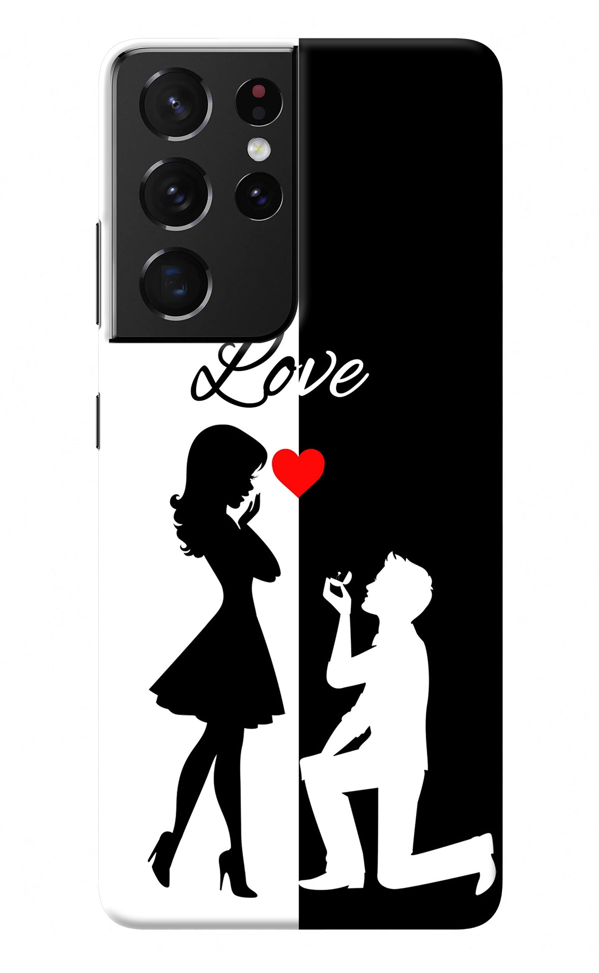 Love Propose Black And White Samsung S21 Ultra Back Cover