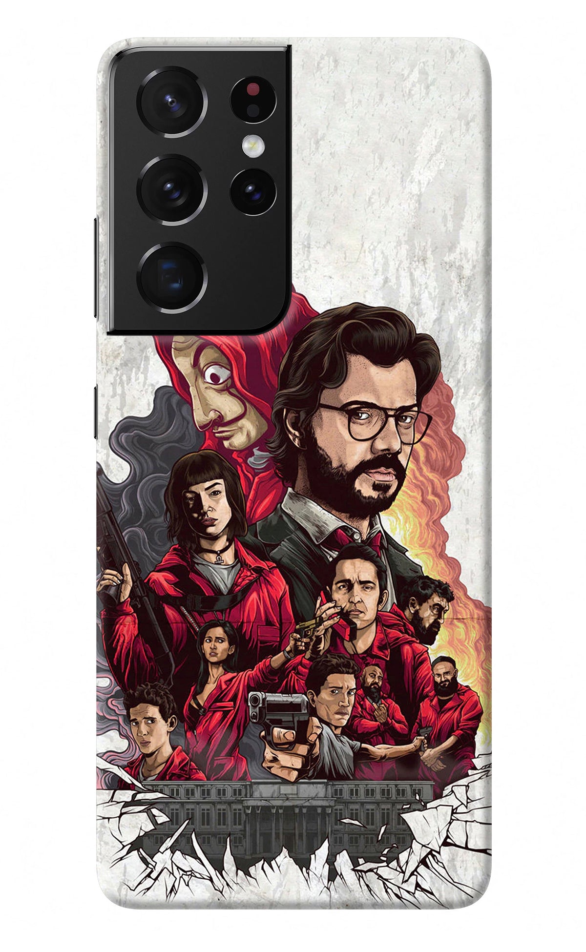 Money Heist Artwork Samsung S21 Ultra Back Cover