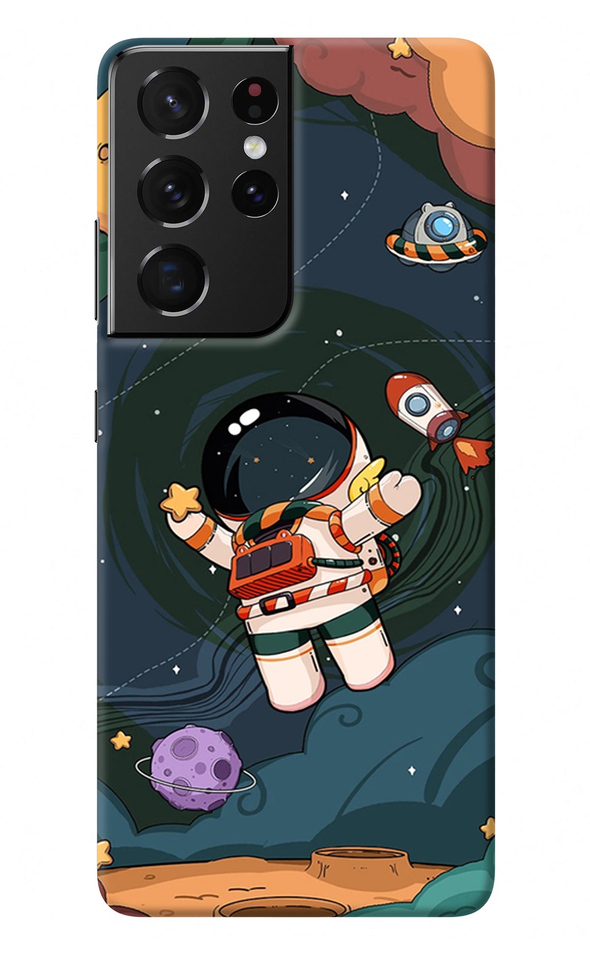 Cartoon Astronaut Samsung S21 Ultra Back Cover