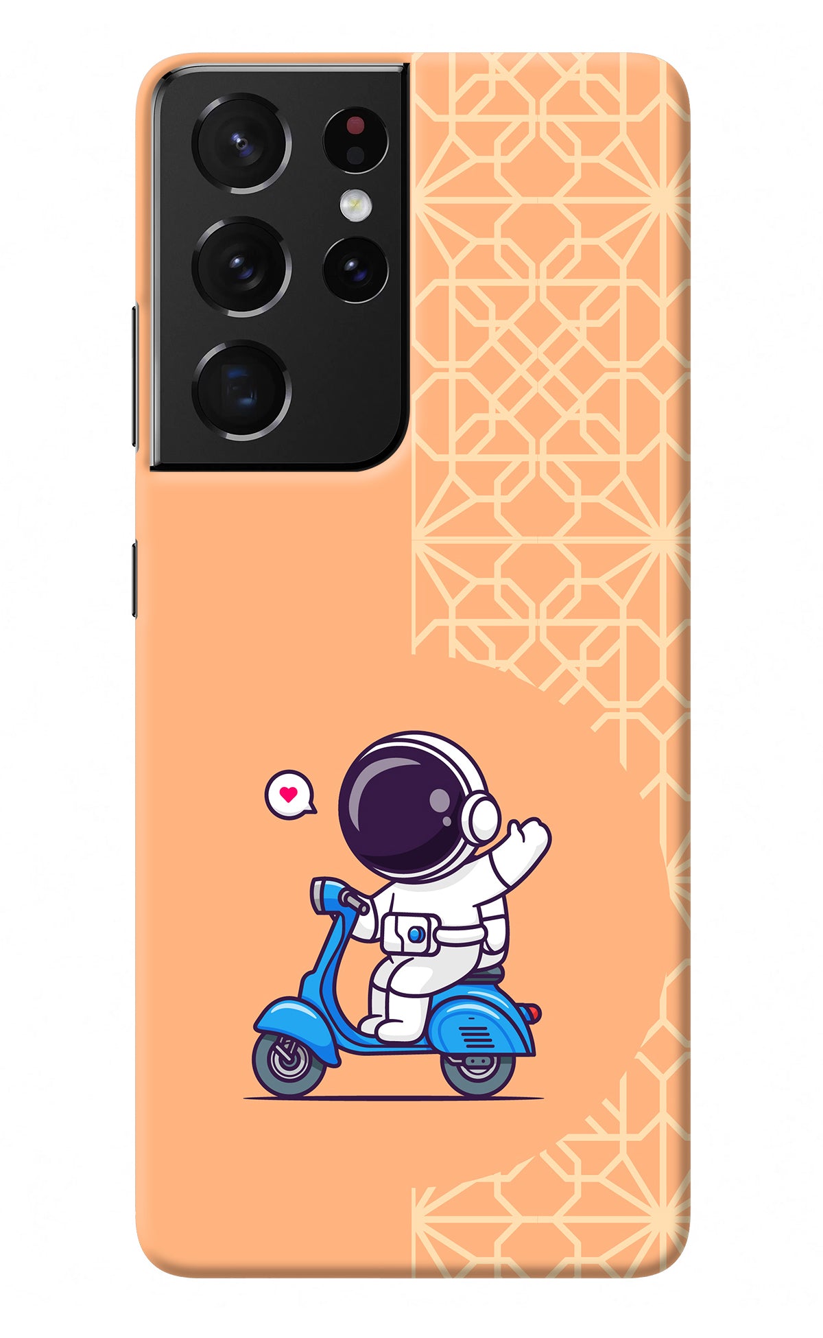 Cute Astronaut Riding Samsung S21 Ultra Back Cover