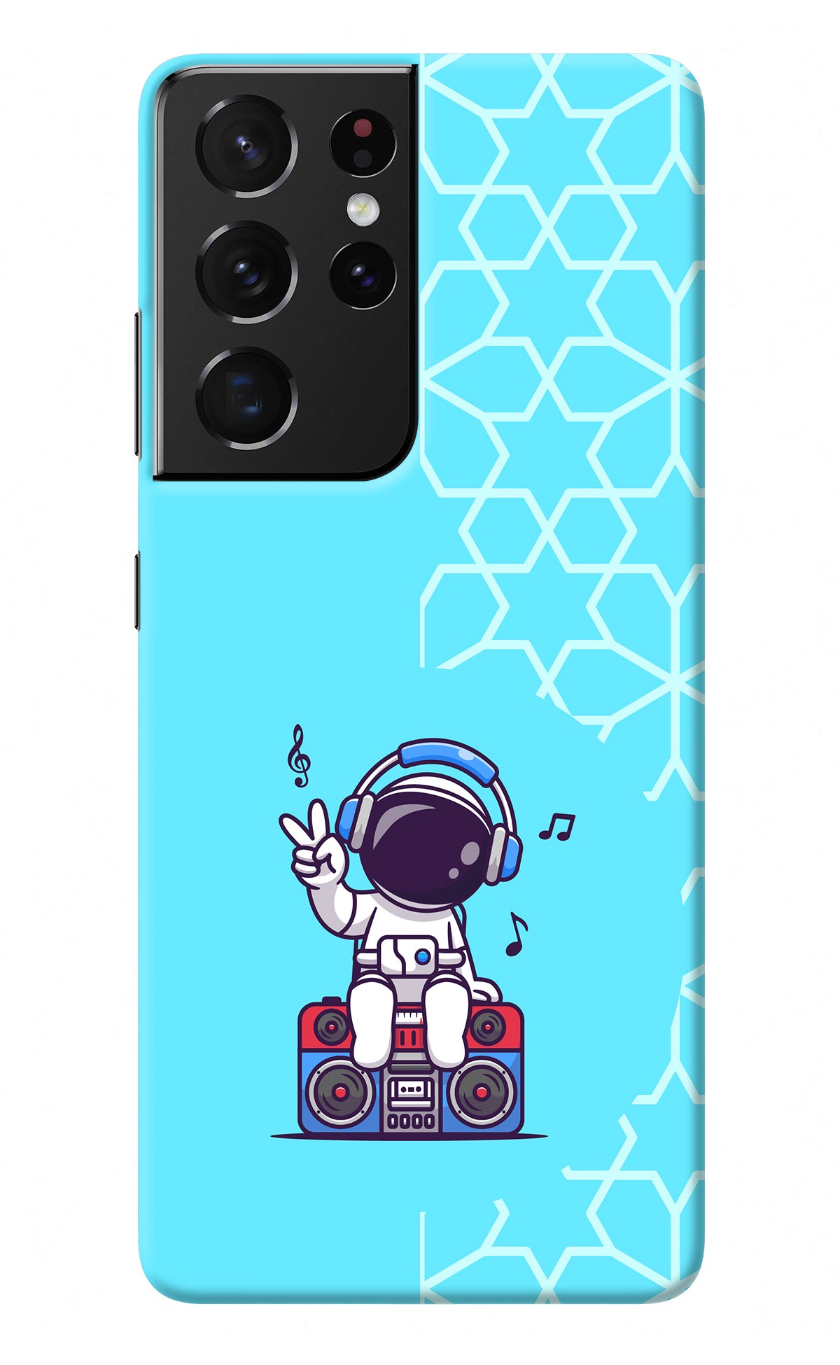 Cute Astronaut Chilling Samsung S21 Ultra Back Cover