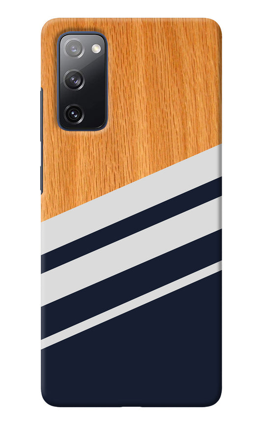 Blue and white wooden Samsung S20 FE Back Cover