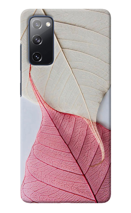 White Pink Leaf Samsung S20 FE Back Cover