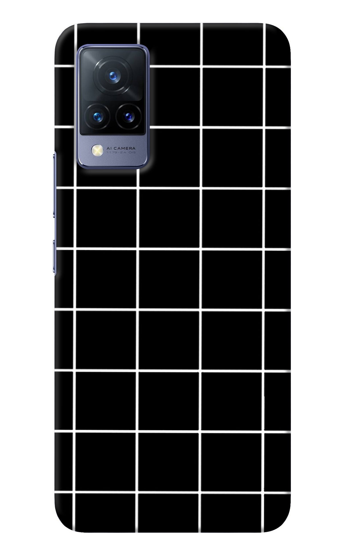 White Grid Vivo V21 Back Cover