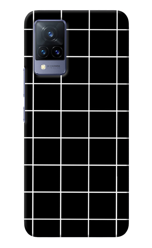 White Grid Vivo V21 Back Cover