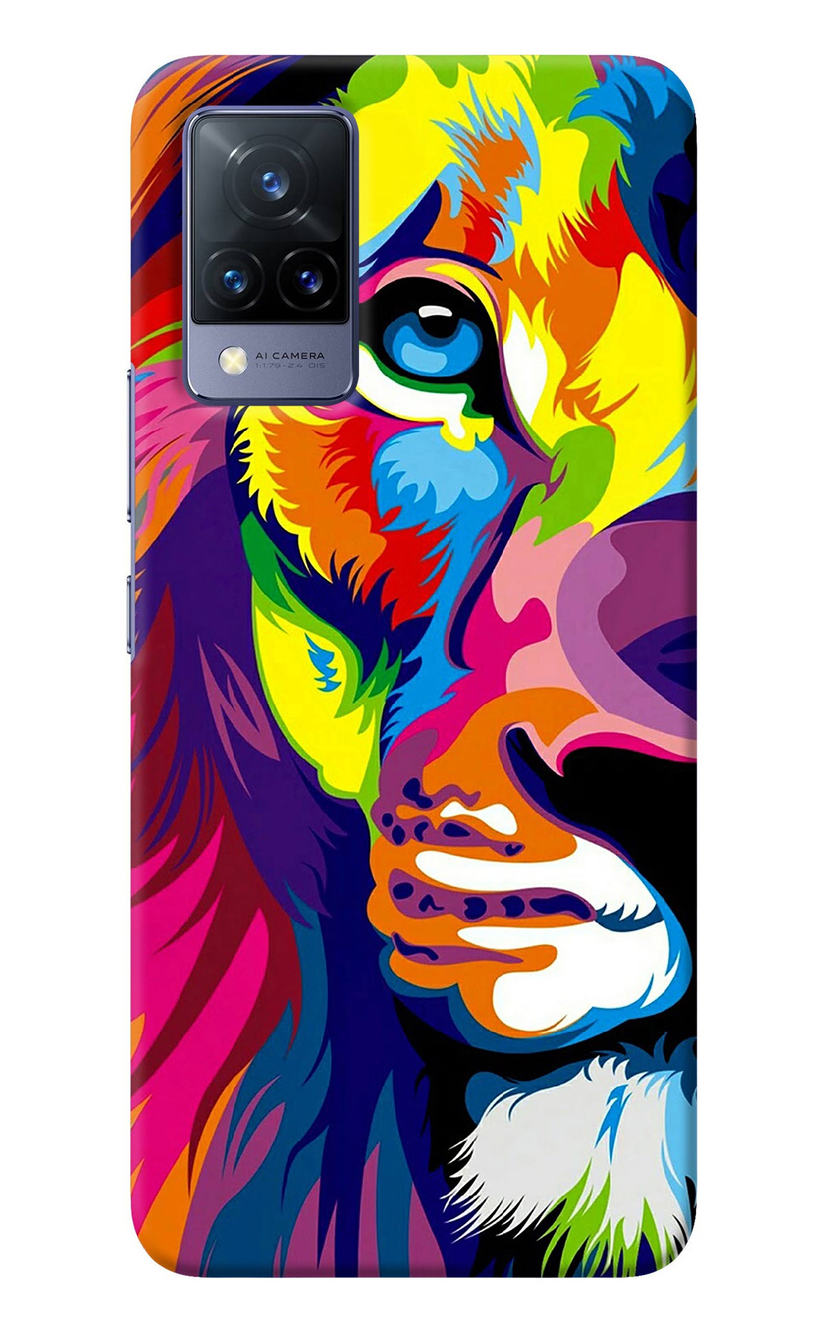 Lion Half Face Vivo V21 Back Cover