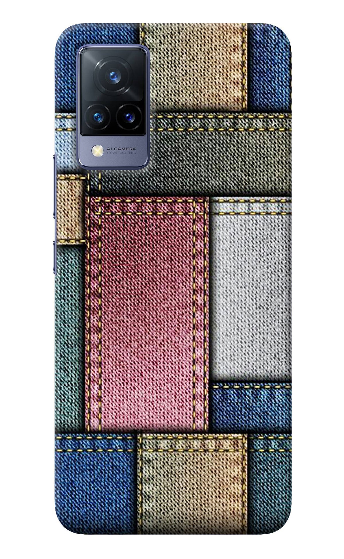 Multicolor Jeans Vivo V21 Back Cover