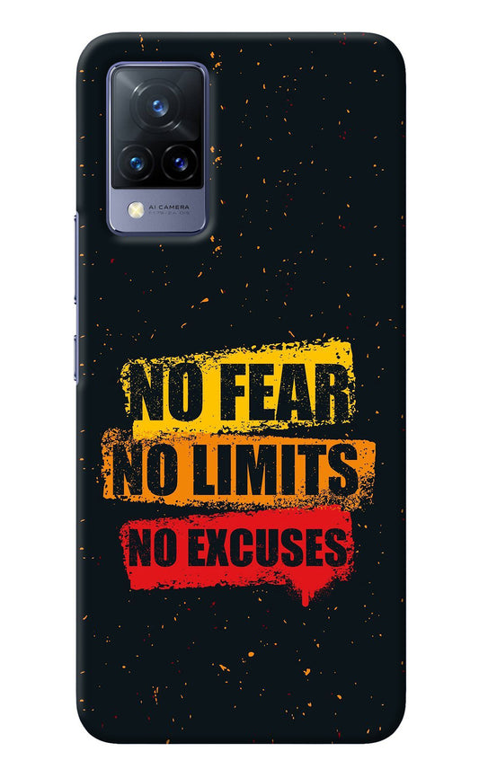 No Fear No Limits No Excuse Vivo V21 Back Cover