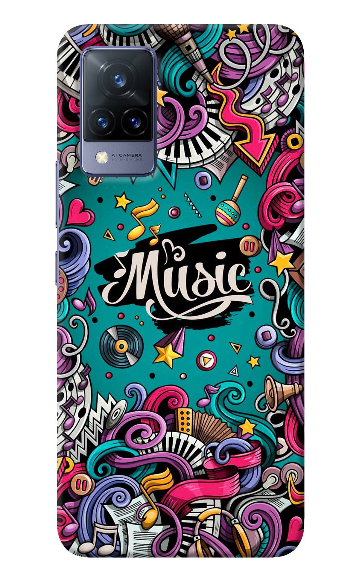 Music Graffiti Vivo V21 Back Cover