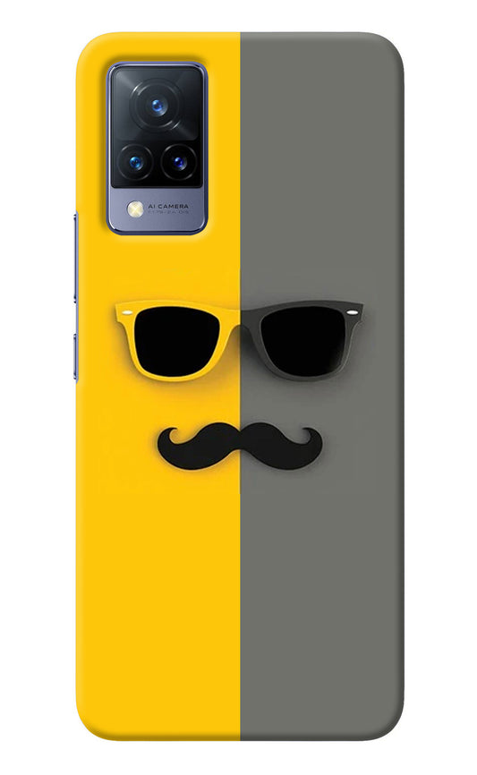 Sunglasses with Mustache Vivo V21 Back Cover