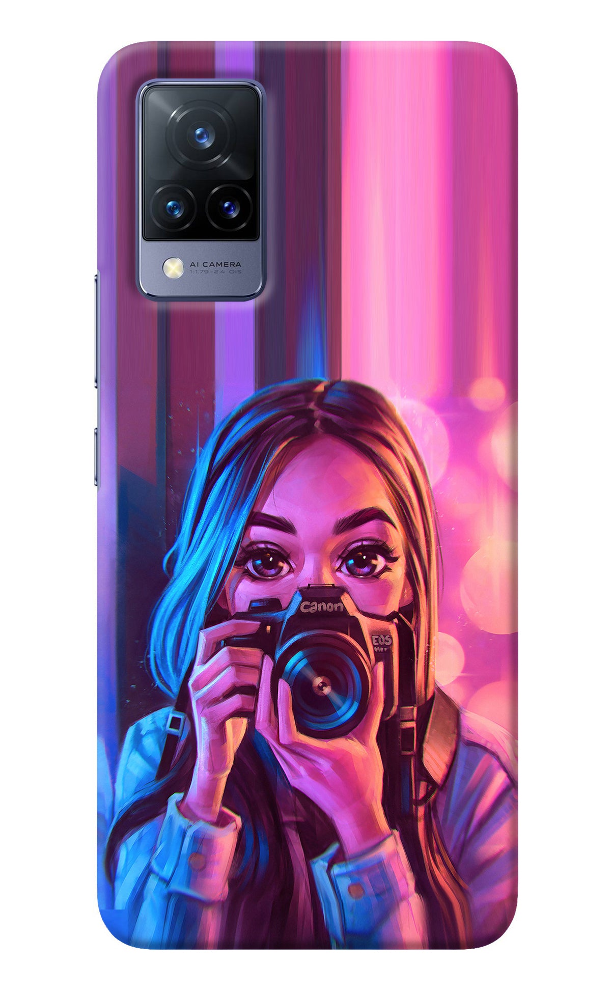 Girl Photographer Vivo V21 Back Cover