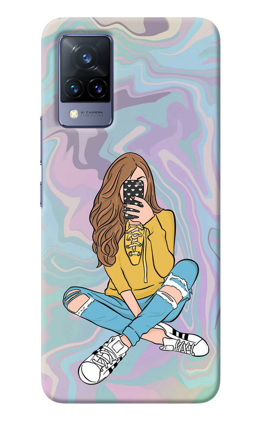 Selfie Girl Vivo V21 Back Cover