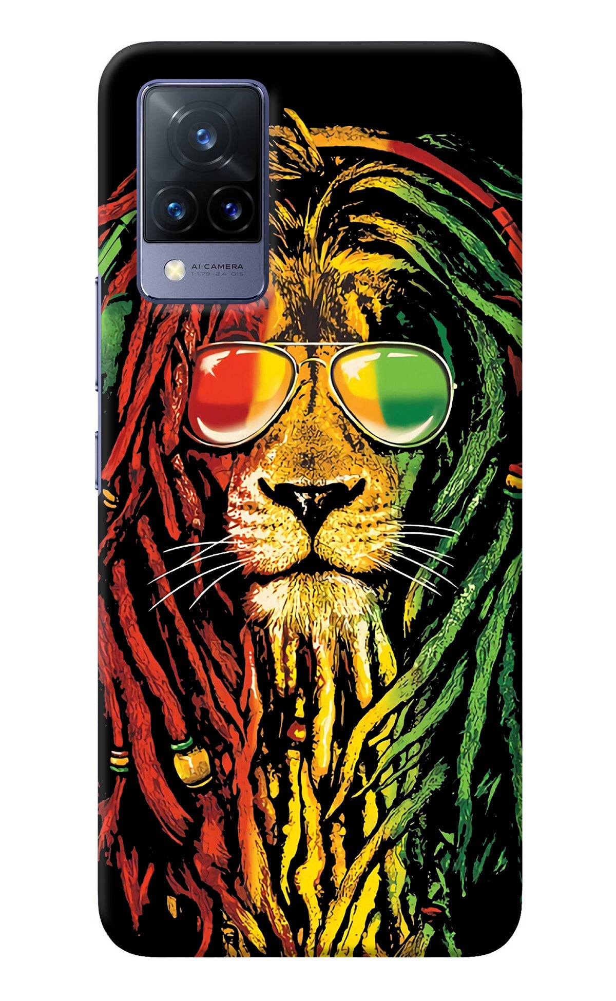 Rasta Lion Vivo V21 Back Cover