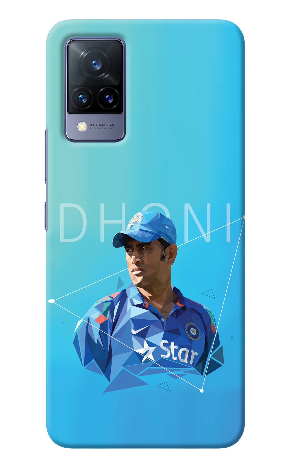 Dhoni Artwork Vivo V21 Back Cover