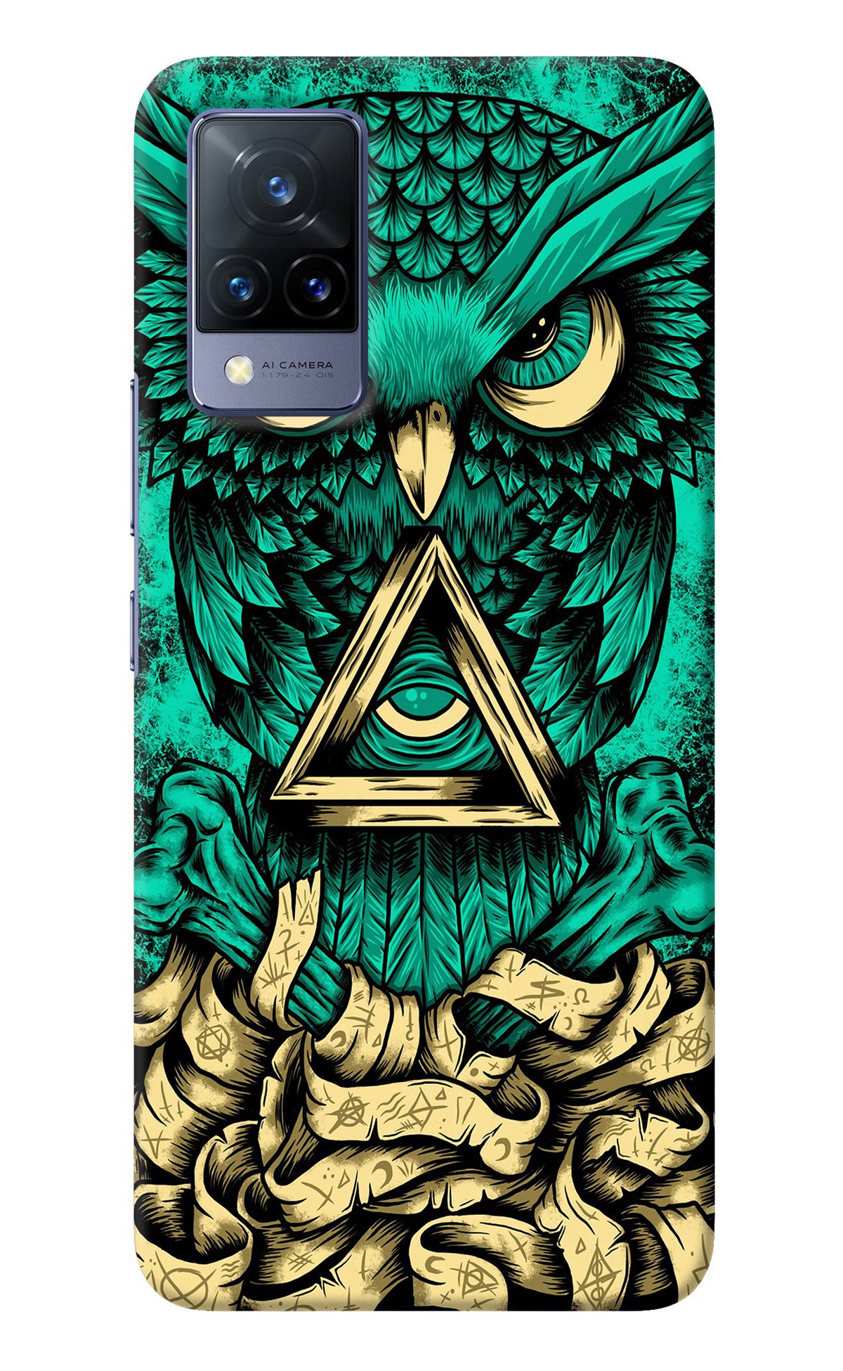 Green Owl Vivo V21 Back Cover