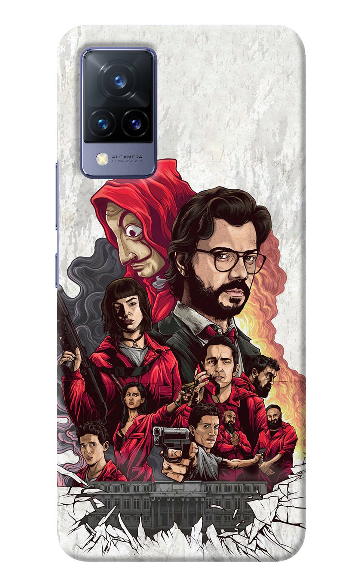 Money Heist Artwork Vivo V21 Back Cover