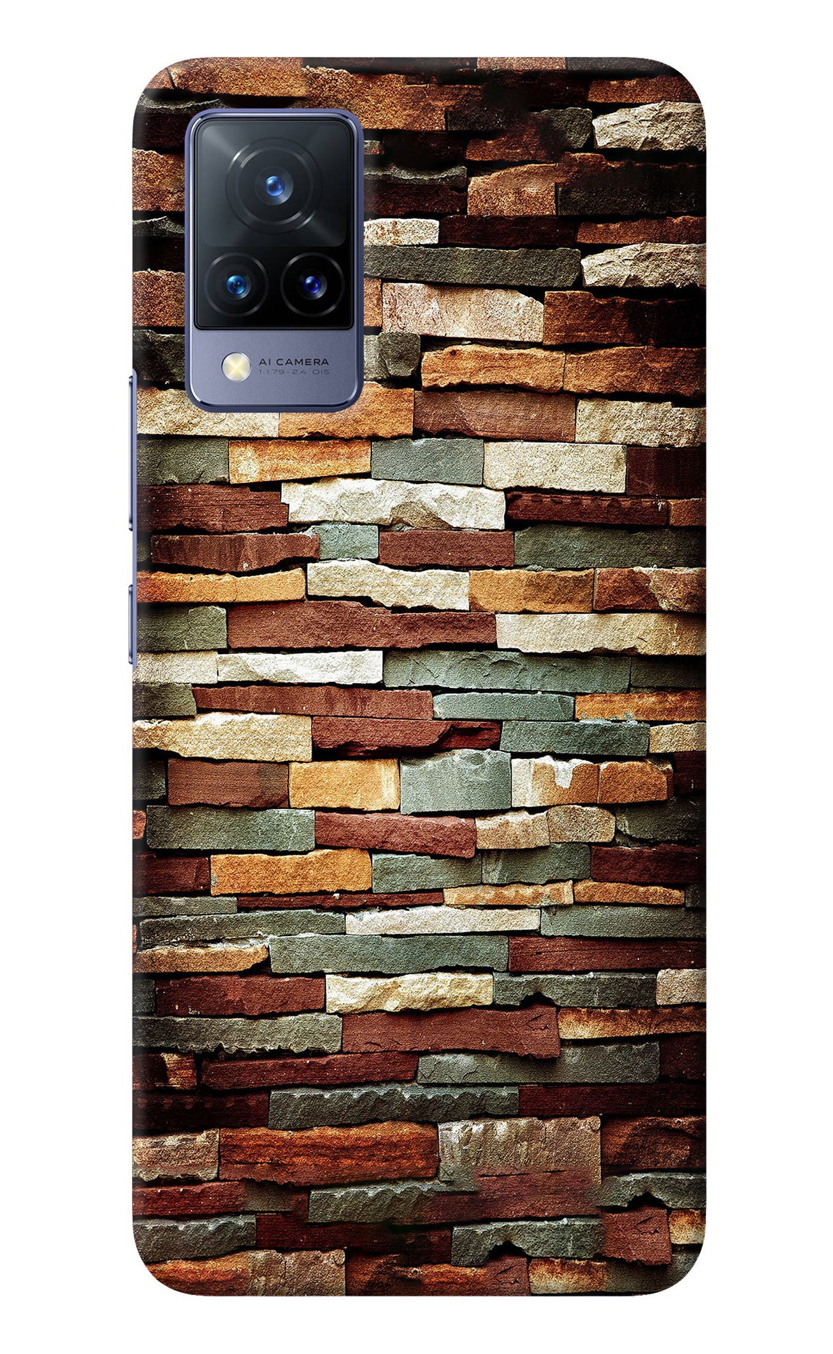 Bricks Pattern Vivo V21 Back Cover