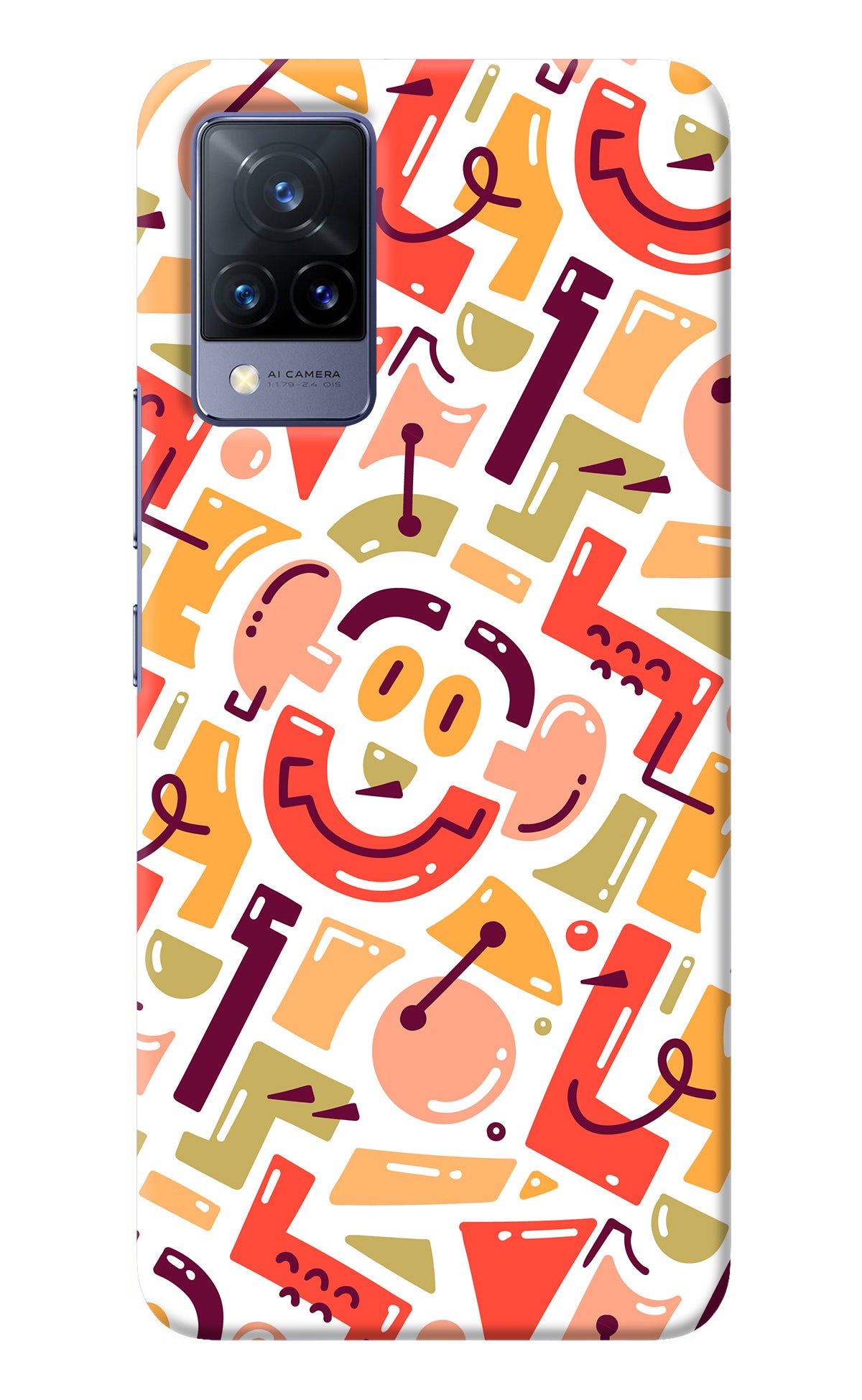 Doodle Pattern Vivo V21 Back Cover