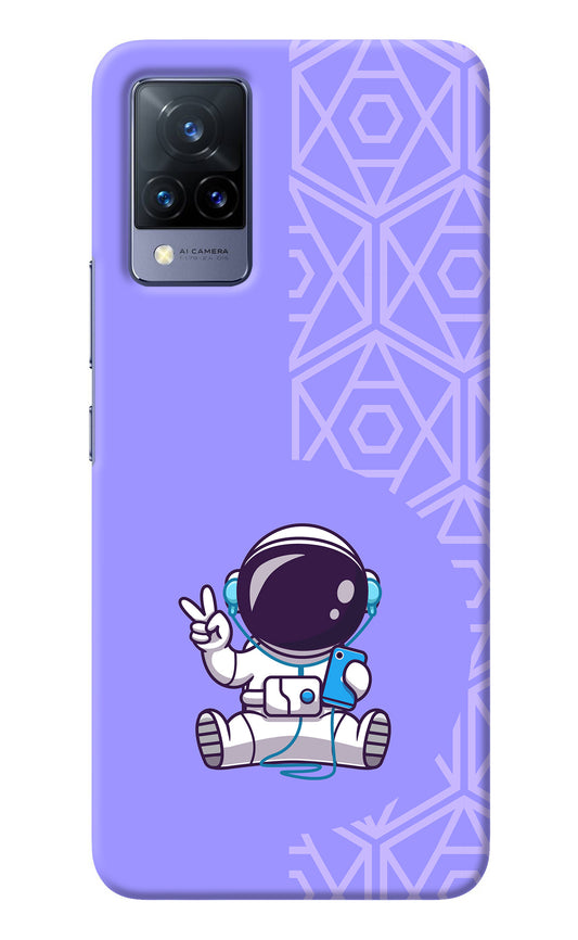 Cute Astronaut Chilling Vivo V21 Back Cover