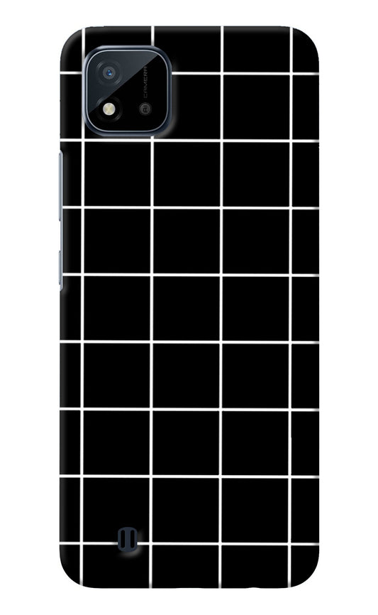 White Grid Realme C20 Back Cover