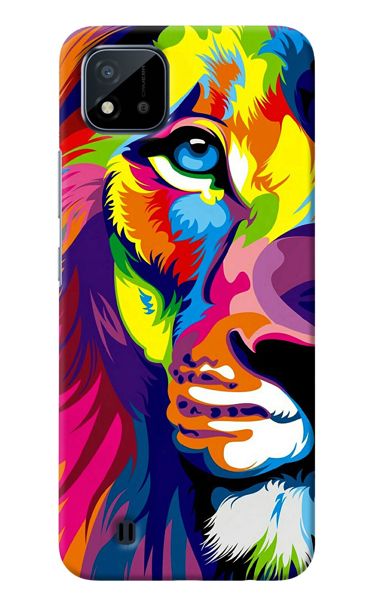 Lion Half Face Realme C20 Back Cover