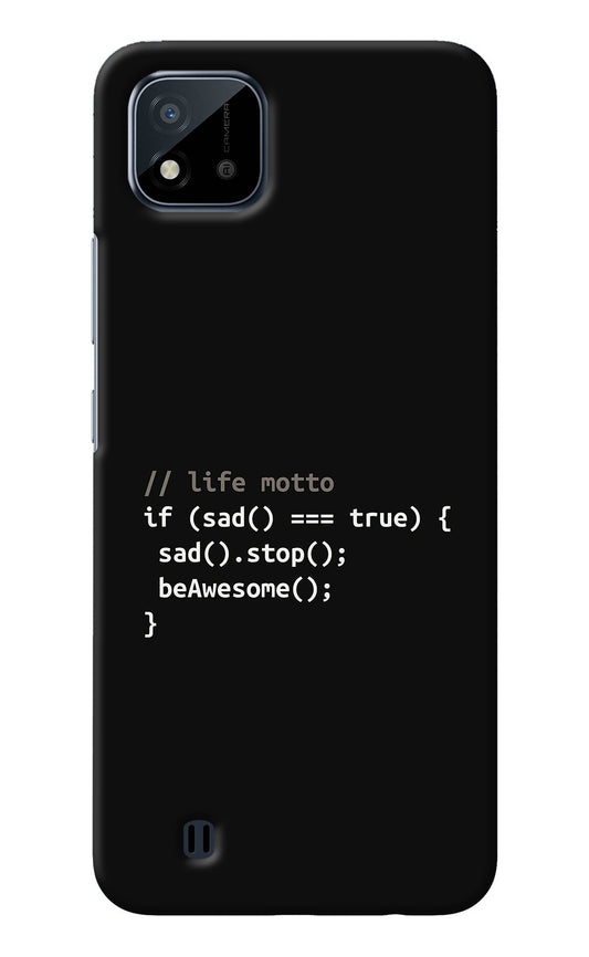 Life Motto Code Realme C20 Back Cover