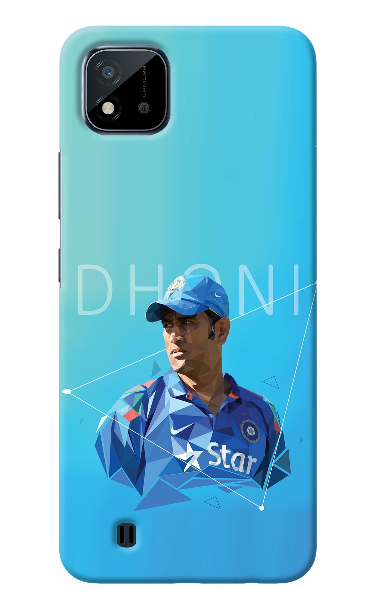 Dhoni Artwork Realme C20 Back Cover