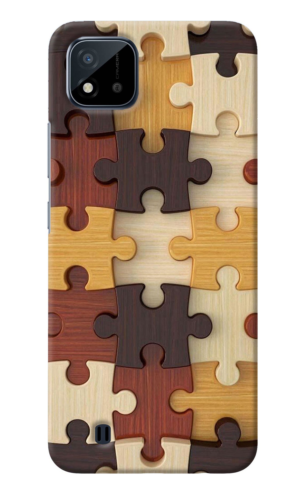 Wooden Puzzle Realme C20 Back Cover