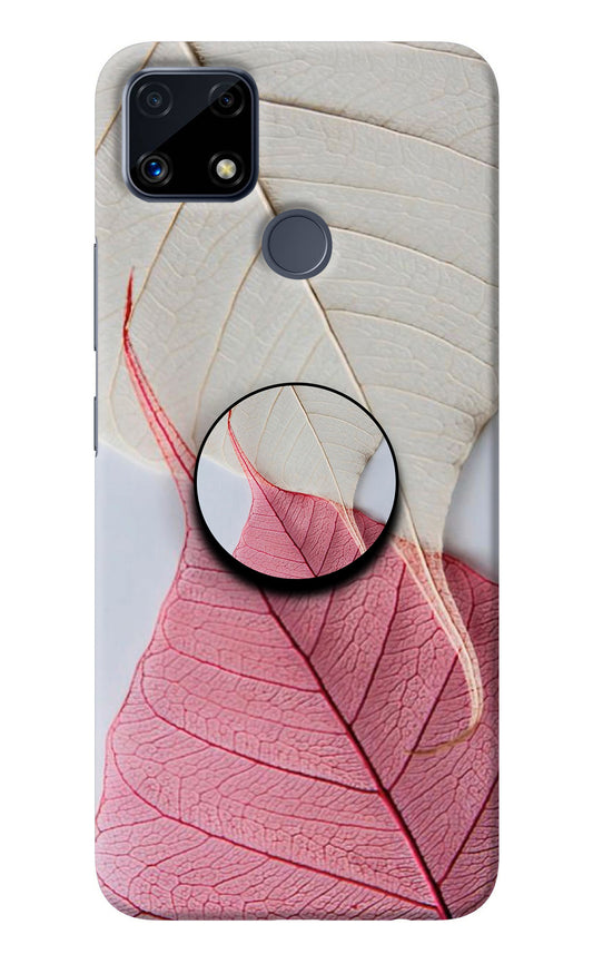 White Pink Leaf Realme C25/C25s Pop Case