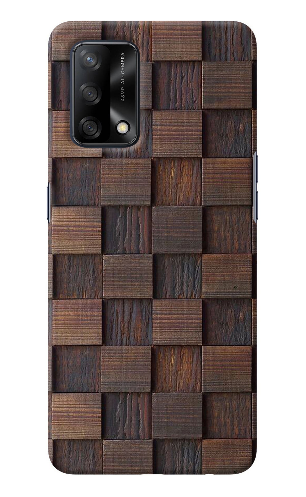 Wooden Cube Design Oppo F19/F19s Back Cover