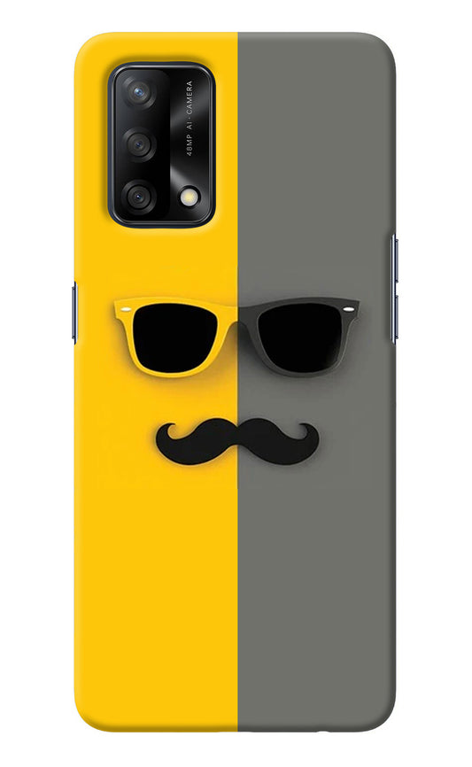 Sunglasses with Mustache Oppo F19/F19s Back Cover