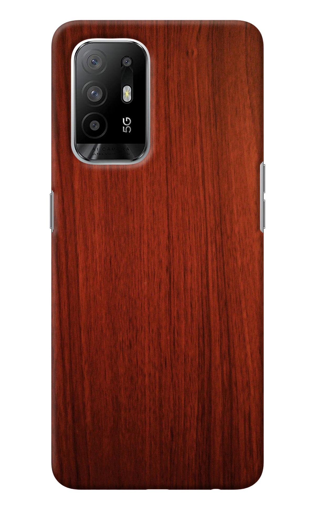 Wooden Plain Pattern Oppo F19 Pro+ Back Cover