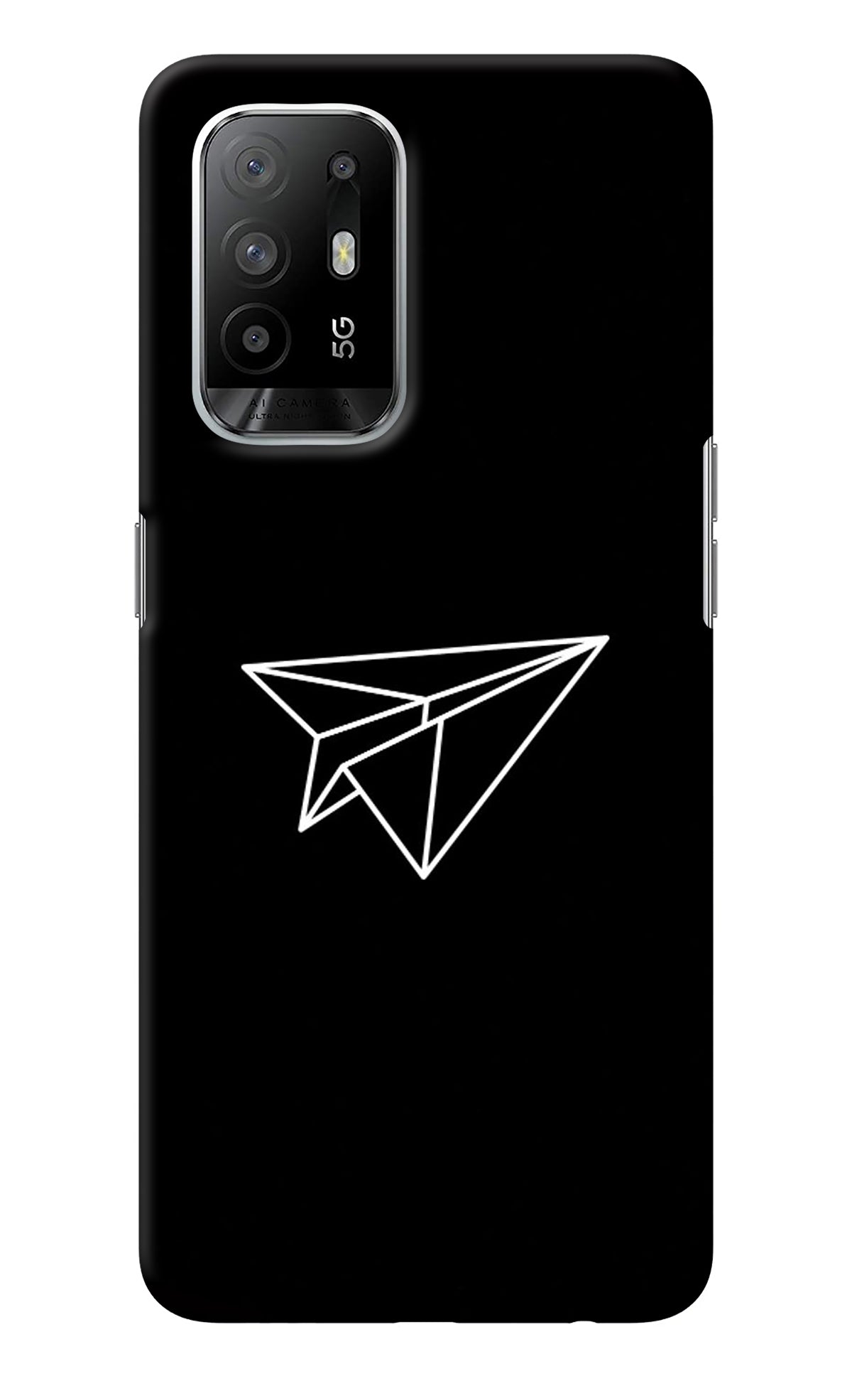 Paper Plane White Oppo F19 Pro+ Back Cover