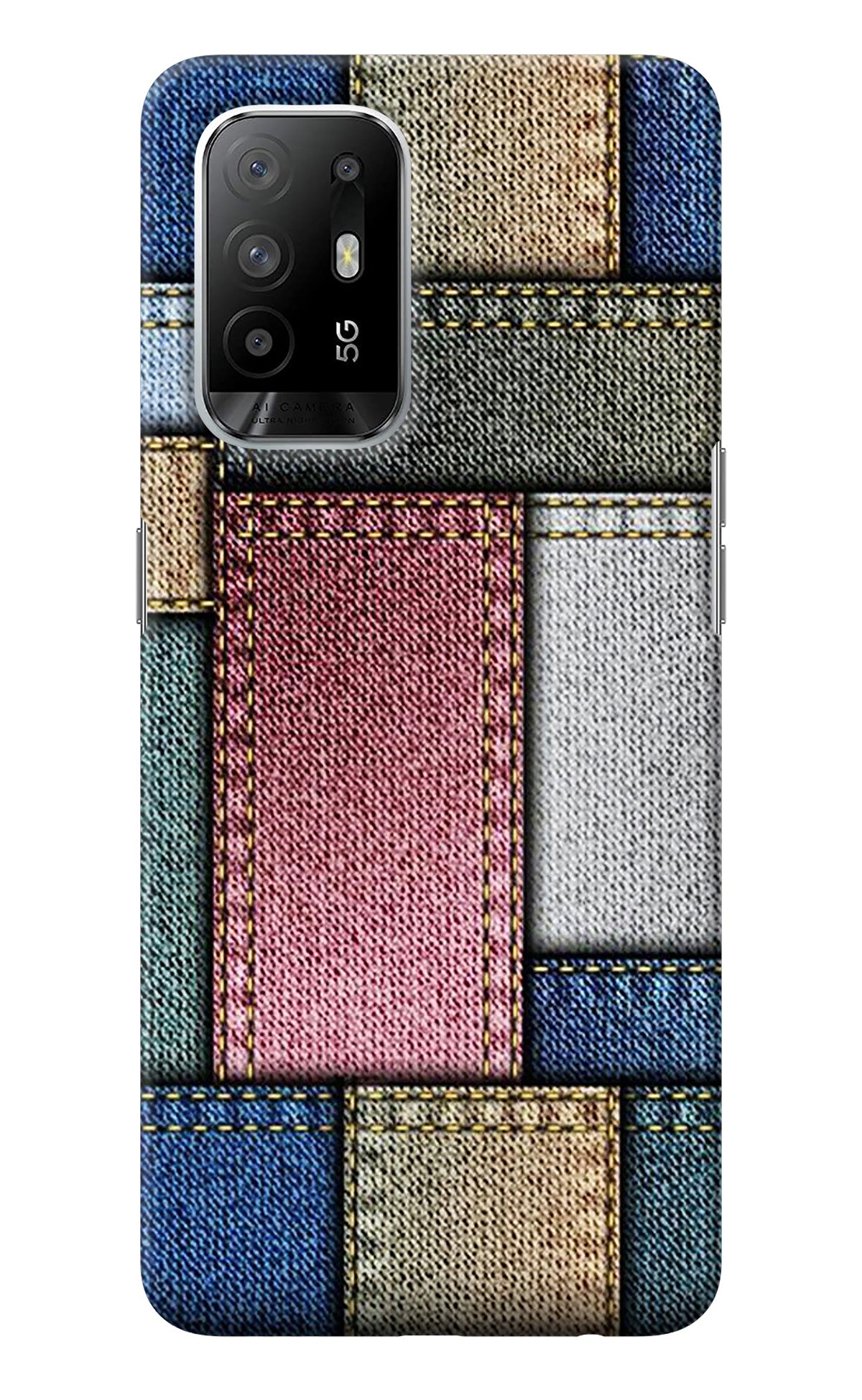 Multicolor Jeans Oppo F19 Pro+ Back Cover