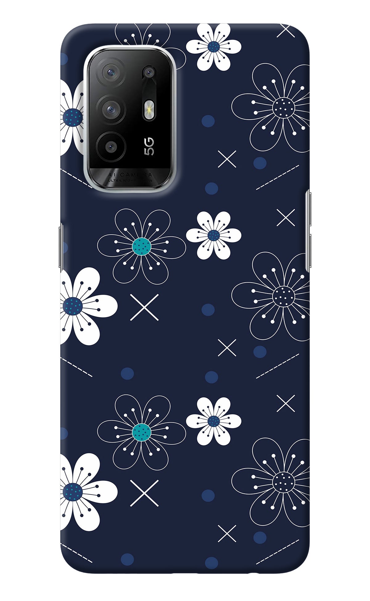 Flowers Oppo F19 Pro+ Back Cover