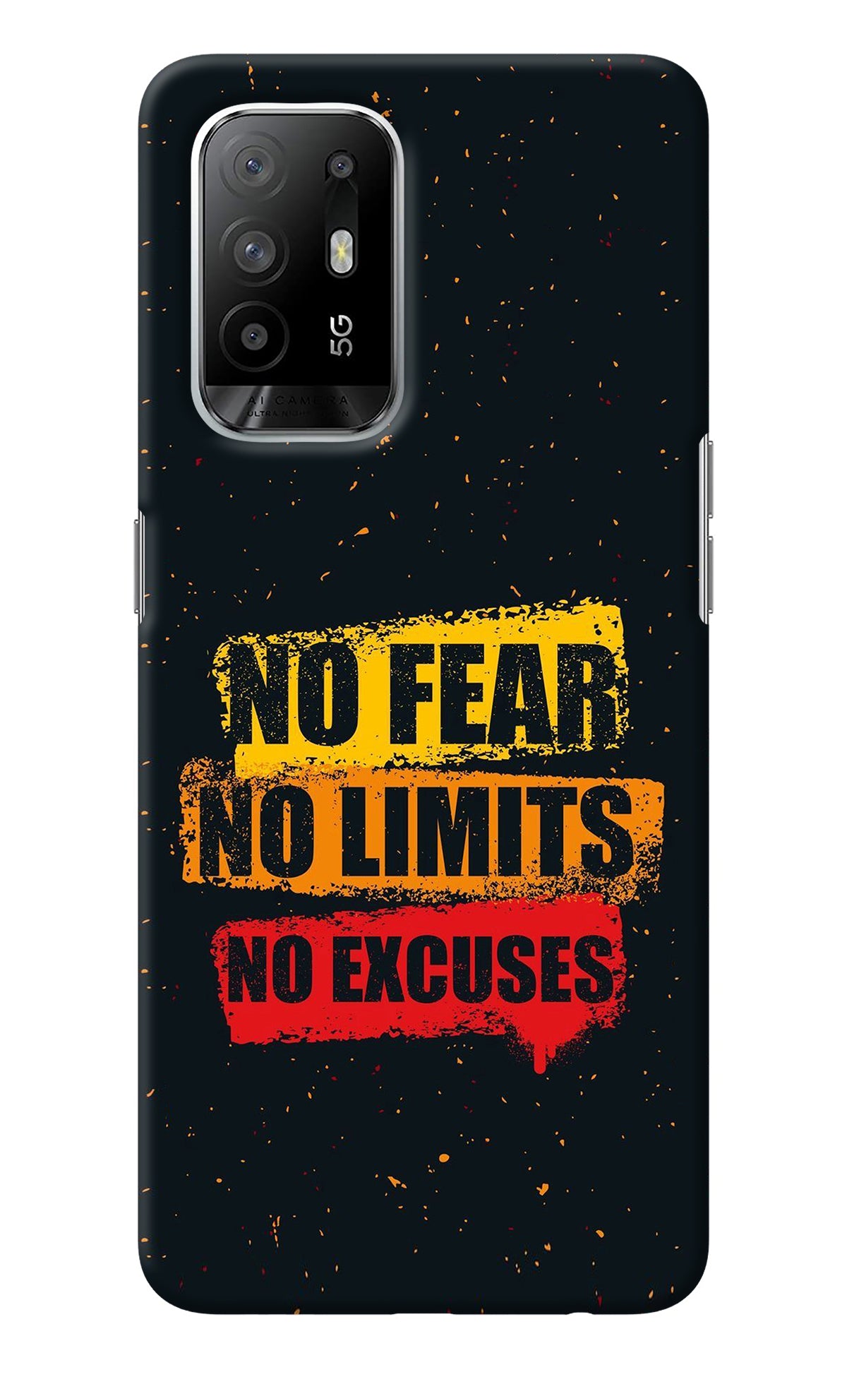 No Fear No Limits No Excuse Oppo F19 Pro+ Back Cover