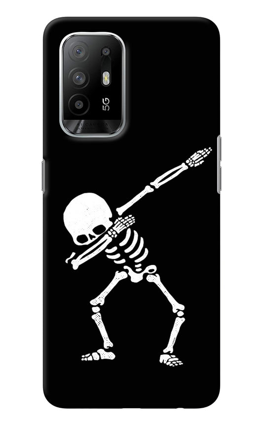 Dabbing Skeleton Art Oppo F19 Pro+ Back Cover
