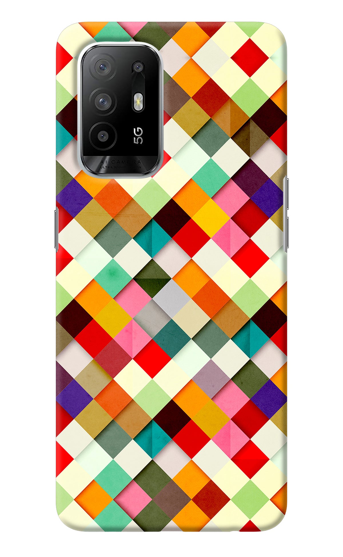 Geometric Abstract Colorful Oppo F19 Pro+ Back Cover