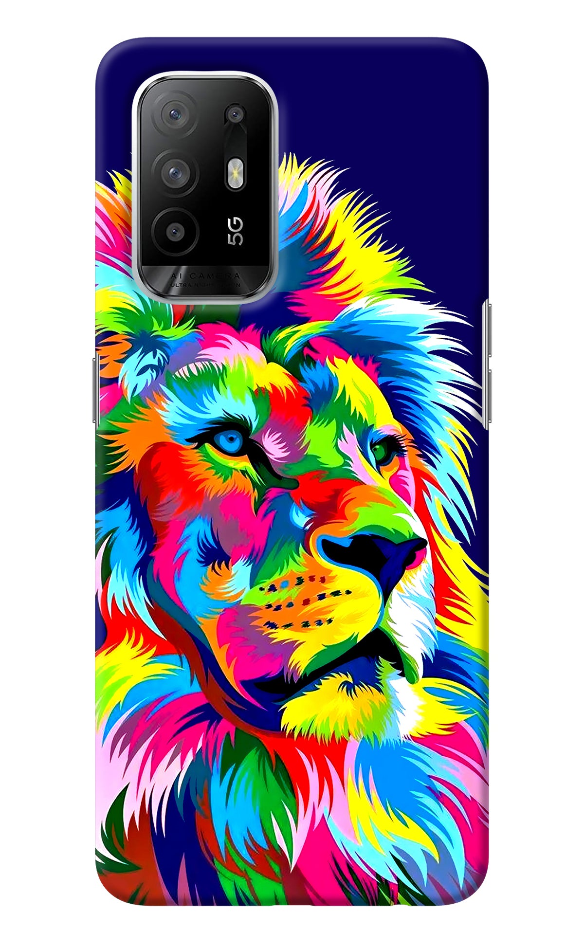 Vector Art Lion Oppo F19 Pro+ Back Cover