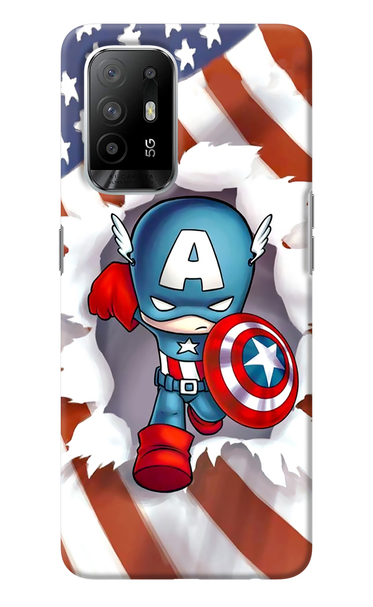 Captain America Oppo F19 Pro+ Back Cover