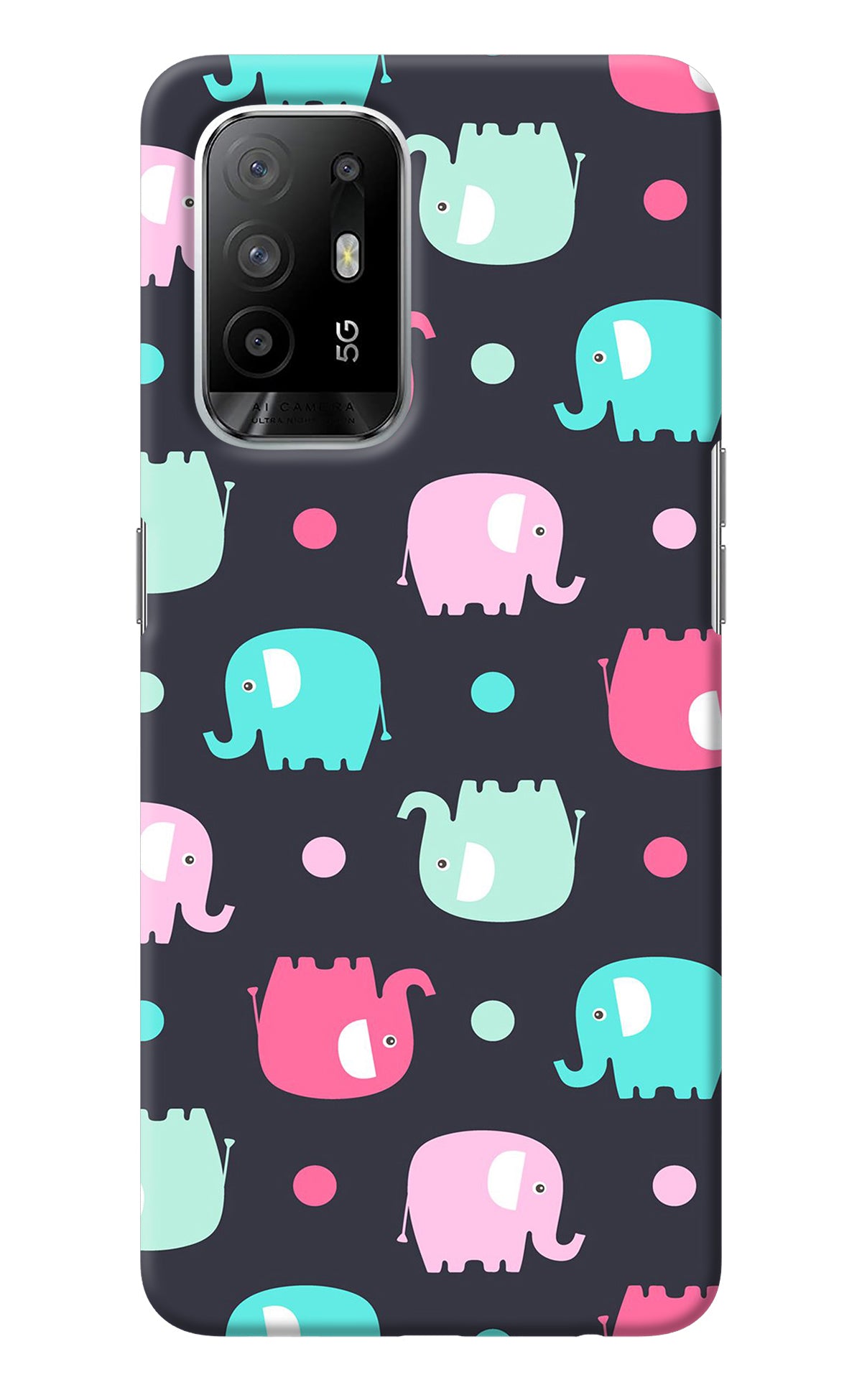 Elephants Oppo F19 Pro+ Back Cover