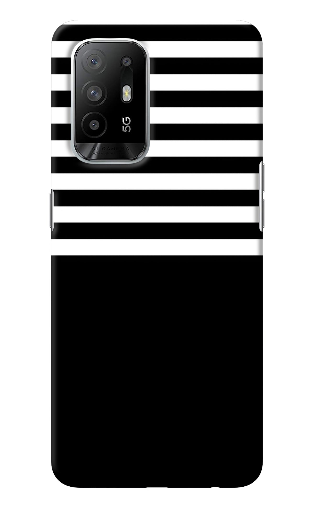 Black and White Print Oppo F19 Pro+ Back Cover