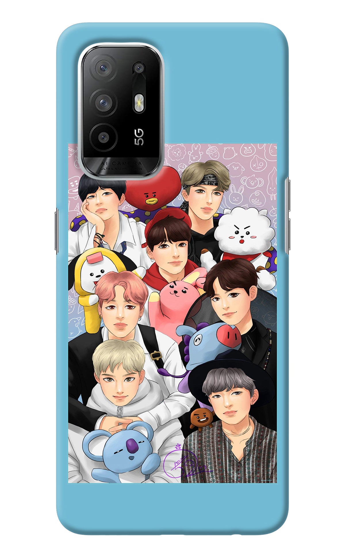 BTS with animals Oppo F19 Pro+ Back Cover