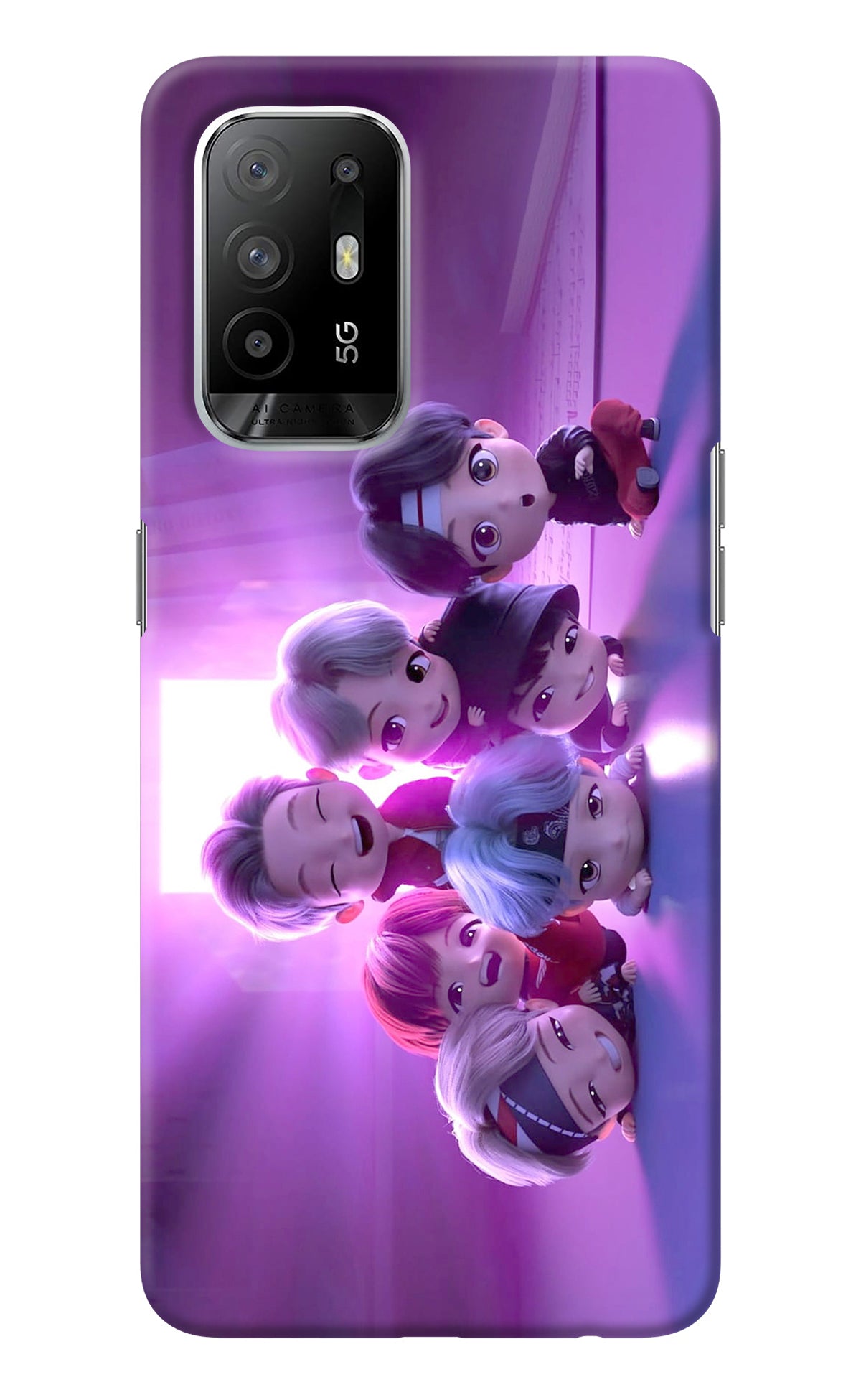 BTS Chibi Oppo F19 Pro+ Back Cover